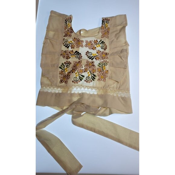Embroidered Traditional Mexican Flutter Sleeve Lightweight Blouse Women's XS - Picture 2 of 10